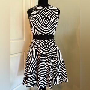 Milly Black and White Zebra Print Mini Dress